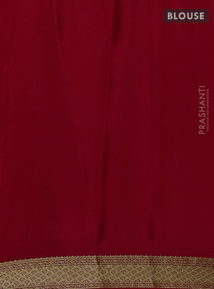 Pure mysore silk saree red with allover zari woven checked pattern and zari woven border