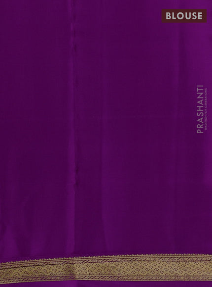 Pure mysore silk saree purple with allover zari woven checked pattern and zari woven border