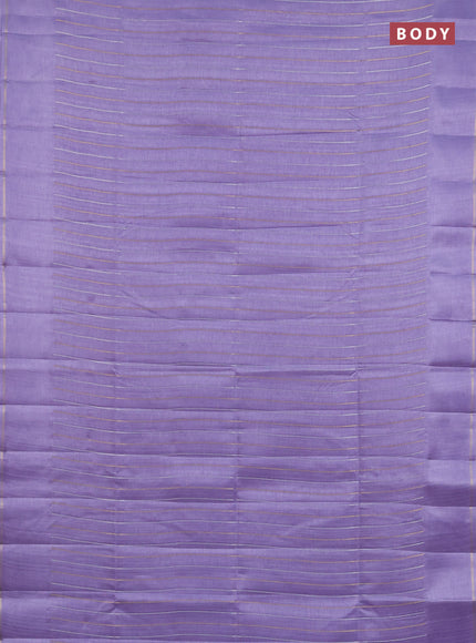 Semi tussar saree lavender with allover silver & zari weaves pattern and simple zari woven border