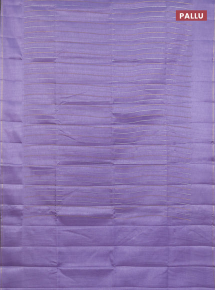 Semi tussar saree lavender with allover silver & zari weaves pattern and simple zari woven border