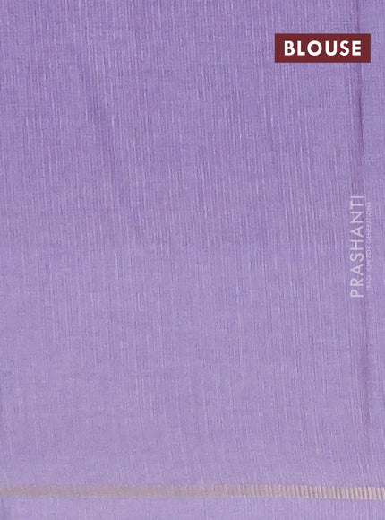 Semi tussar saree lavender with allover silver & zari weaves pattern and simple zari woven border