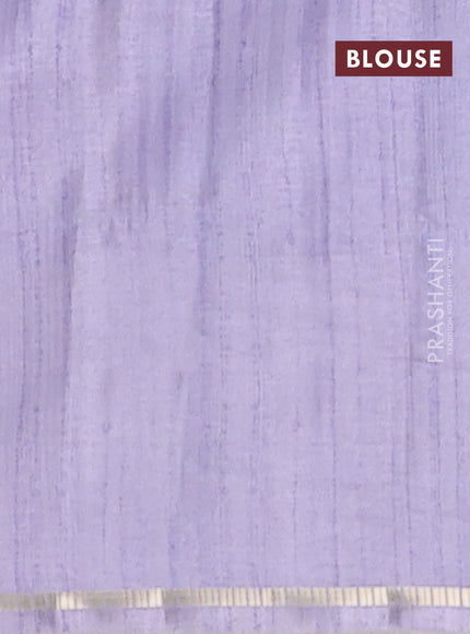 Semi tussar saree multi colour and mild lavender with allover zari checks and simple zari woven border