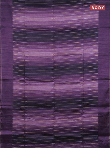Semi tussar saree multi colour and jamun with allover silver & zari weaves pattern and simple zari woven border