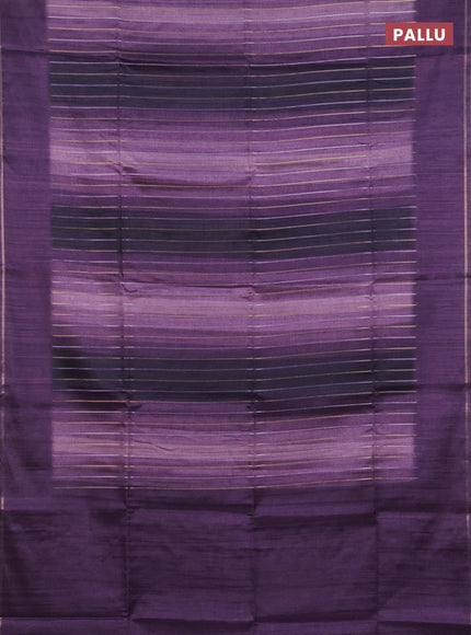 Semi tussar saree multi colour and jamun with allover silver & zari weaves pattern and simple zari woven border