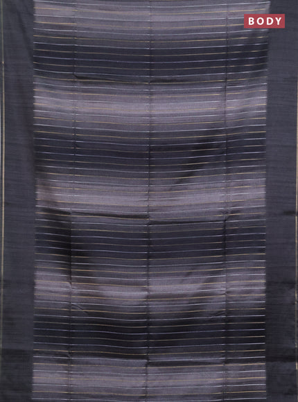 Semi tussar saree multi colour and elephant grey with allover silver & zari weaves pattern and simple zari woven border
