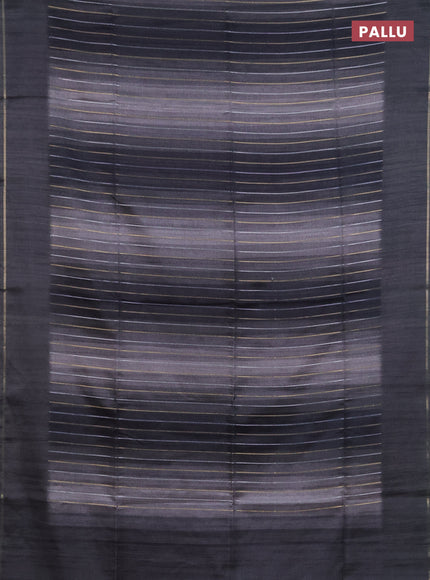 Semi tussar saree multi colour and elephant grey with allover silver & zari weaves pattern and simple zari woven border