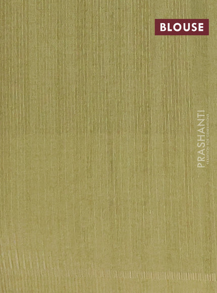 Semi tussar saree multi colour and light green with allover silver & zari weaves pattern and simple zari woven border