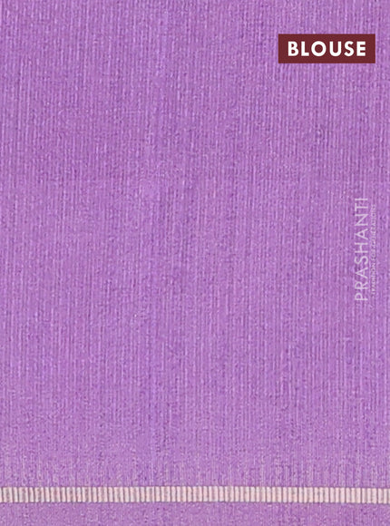 Semi tussar saree multi colour and lavender shade with allover silver & zari weaves pattern and simple zari woven border