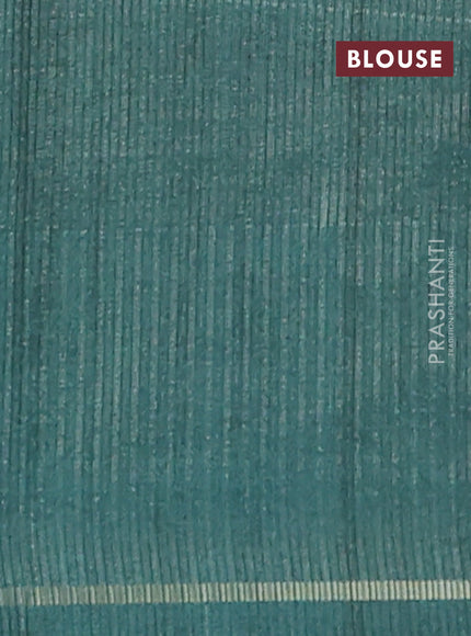 Semi tussar saree multi colour and green with allover silver & zari weaves pattern and simple zari woven border