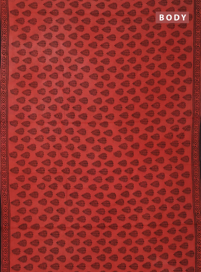 Jaipur cotton saree red shade with allover butta prints and printed border