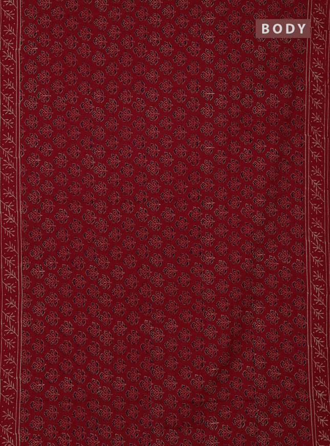Jaipur cotton saree red with allover butta prints and printed border