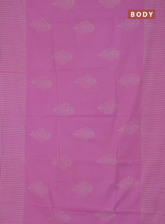 Jaipur cotton saree light pink with butta prints and printed border