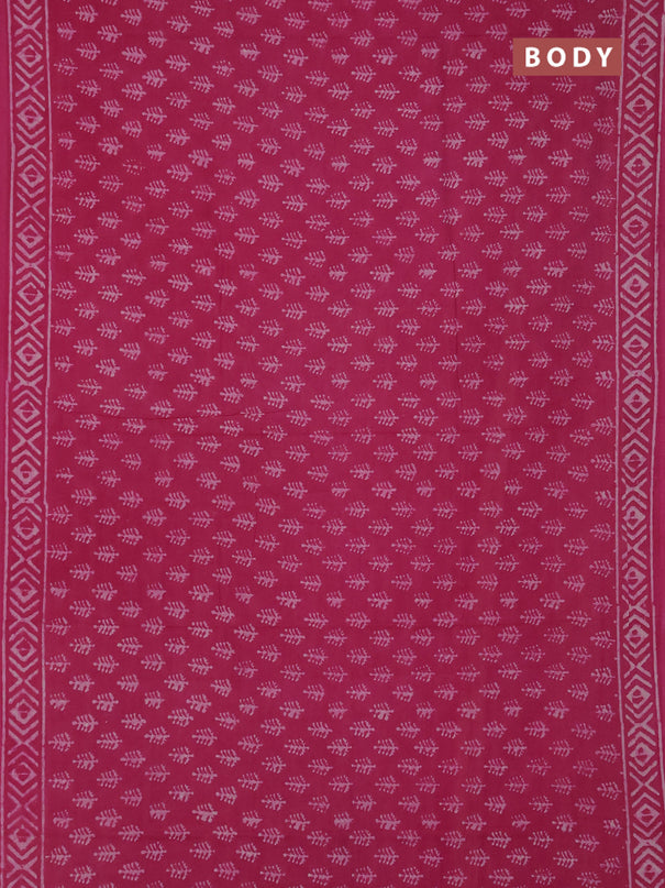 Jaipur cotton saree pink with allover butta prints and printed border