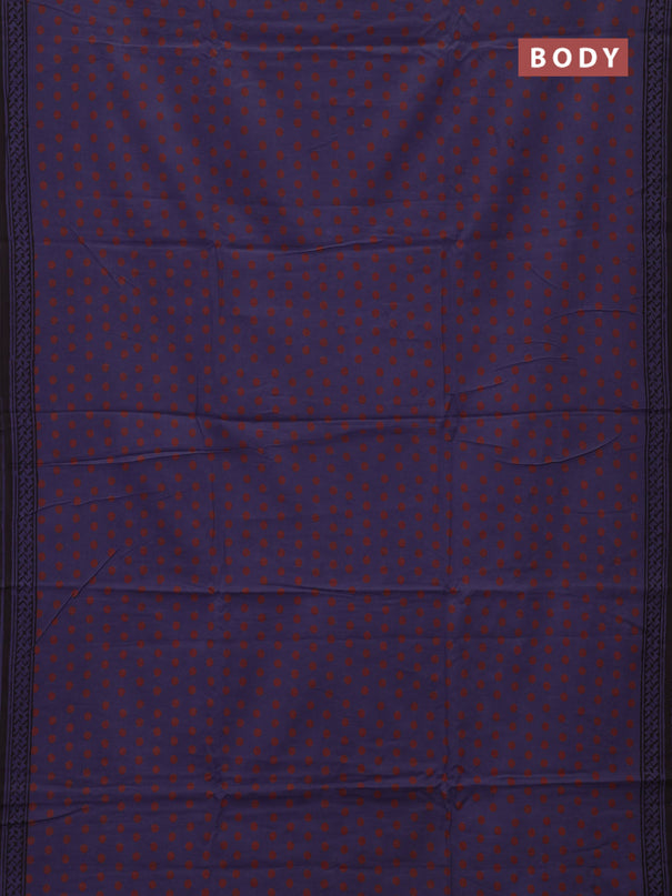 Jaipur cotton saree dark grey shade and black with allover polka dot prints and printed border