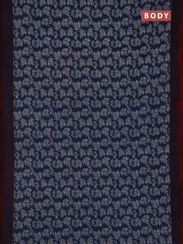 Jaipur cotton saree blue shade and maroon shade with allover prints and printed border