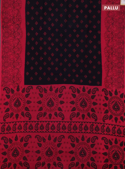 Sungudi cotton saree deep violet and pink with allover batik butta prints and long printed border