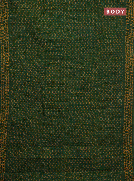 Sungudi cotton saree sap green with allover batik butta prints and printed border