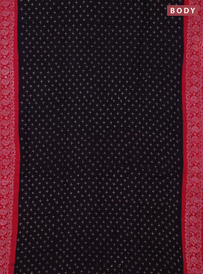 Sungudi cotton saree navy blue and pink with allover batik butta prints and printed border