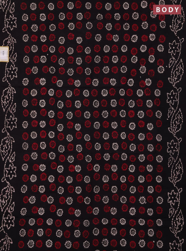 Sungudi cotton saree deep jamnu with allover batik prints and printed border