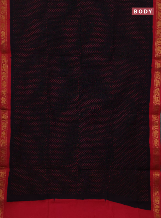 Sungudi cotton saree dark jamun and pink with allover batik butta prints and zari woven border