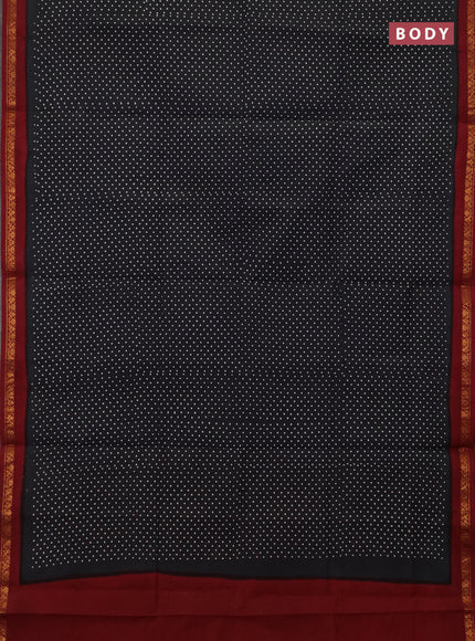 Sungudi cotton saree elephant grey and maroon with allover batik butta prints and zari woven border