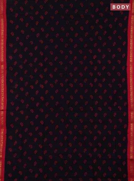 Sungudi cotton saree jamun and pink with allover paisley batik butta prints and zari woven border