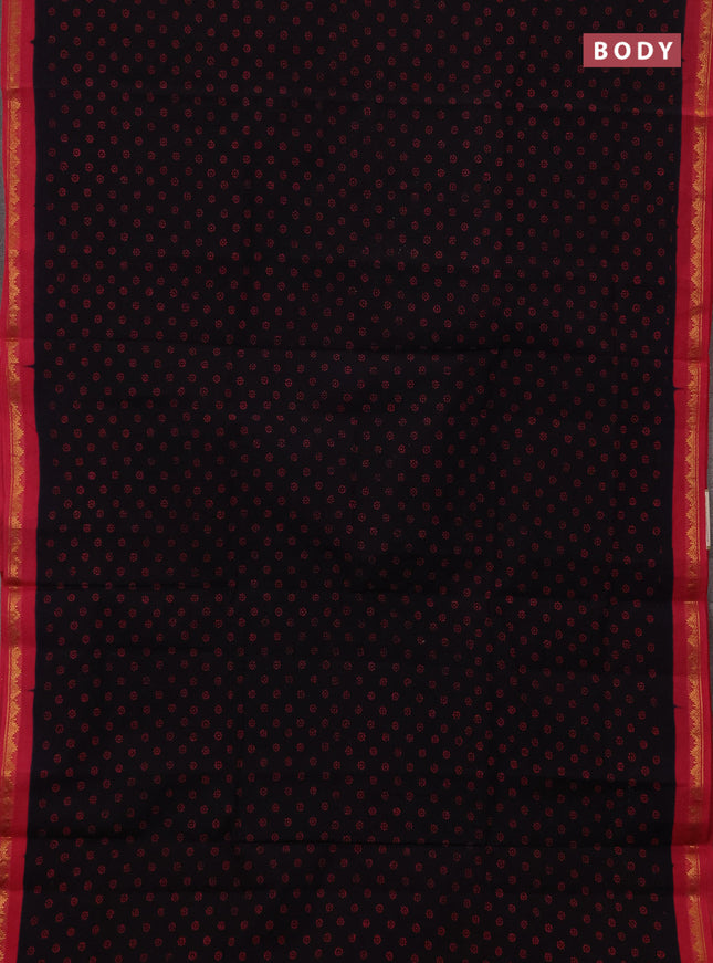 Sungudi cotton saree deep jamun and pink with allover batik butta prints and zari woven border