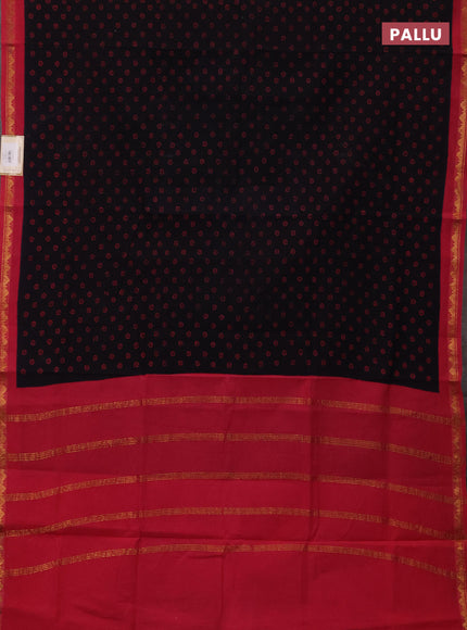 Sungudi cotton saree deep jamun and pink with allover batik butta prints and zari woven border