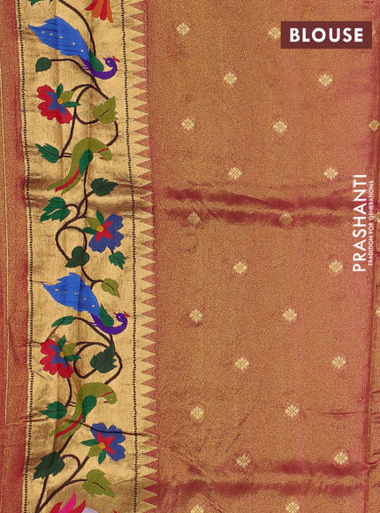 Tissue silk saree pink with allover zari woven buttas and paithani pallu & border