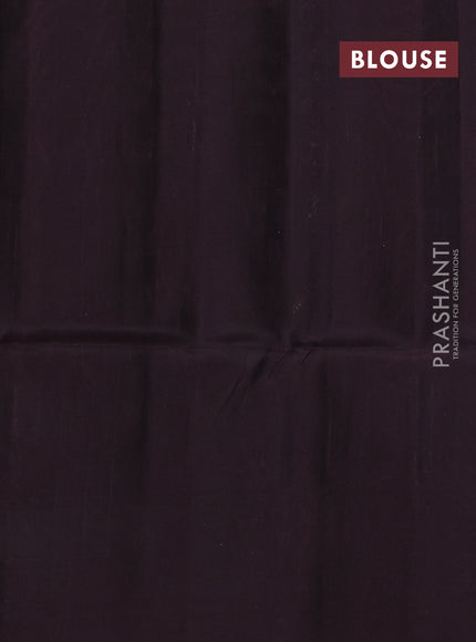 Kanchipuram soft silk saree lavender and deep wine with allover checks & zari woven buttas and piping border