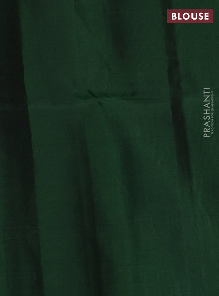 Kanchipuram soft silk saree bluish green and green with allover checks & zari woven buttas and piping border