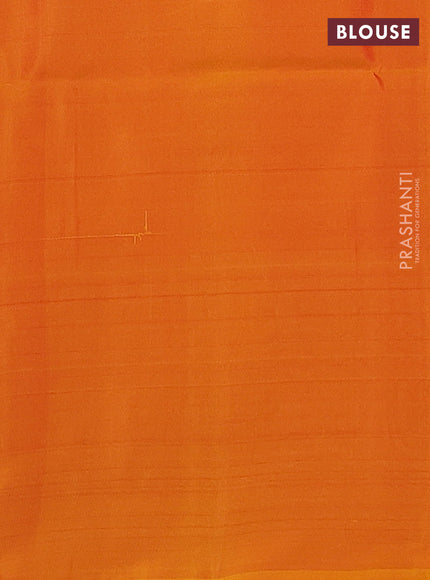 Kanchipuram soft silk saree red and sunset orange with allover zari woven buttas and zari woven border