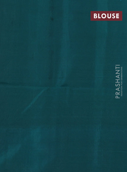 Kanchipuram soft silk saree rosy brown and teal green with allover zari woven buttas and zari woven border