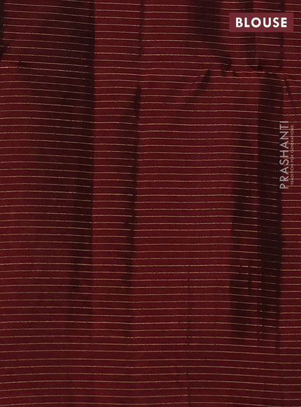 Kanchipuram soft silk saree dark mustard and deep maroon with allover zari checks & buttas and piping border