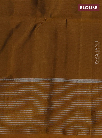 Kanchipuram soft silk saree violet and dark mustard with allover zari woven buttas and zari woven border