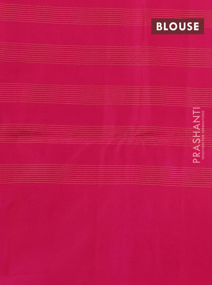 Kanchipuram soft silk saree sunset orange and pink with allover checks & zari woven buttas and zari woven border