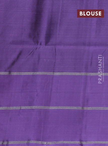 Kanchipuram soft silk saree rosy brown and lavender with allover silver & gold zari weaves and zari woven butta border