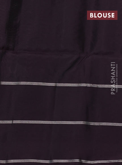 Kanchipuram soft silk saree rosy brown and deep wine with allover silver & gold zari weaves and long zari woven butta border