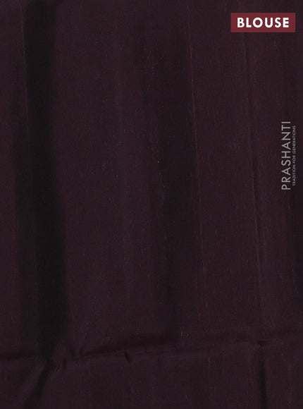 Kanchipuram soft silk saree dark mustard and deep wine with allover silver zari weaves and zari woven border