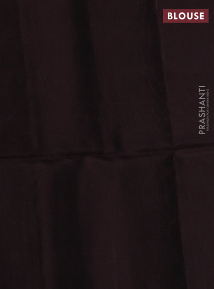 Kanchipuram soft silk saree bluish green and coffee brown with allover checks & zari woven buttas and piping border