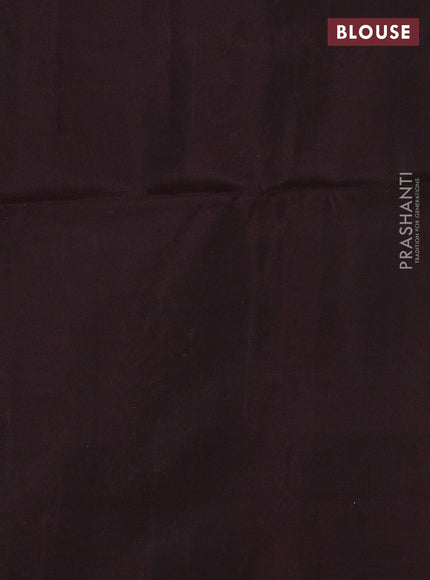 Kanchipuram soft silk saree rust shade and coffee brown with allover checks & zari woven buttas and piping border