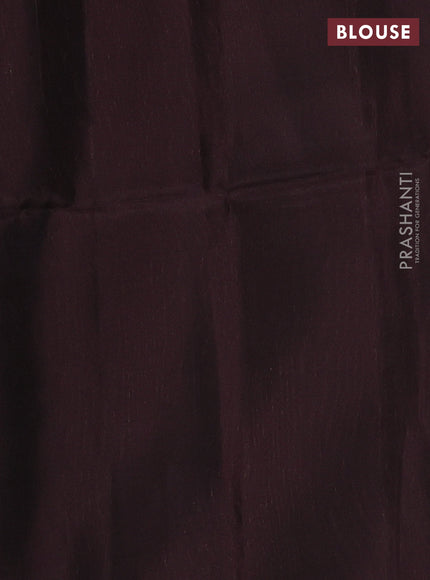 Kanchipuram soft silk saree rust shade and coffee brown with allover checks & zari woven buttas and piping border
