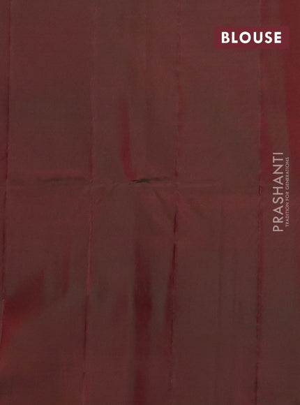 Kanchipuram soft silk saree red and manthulir green with allover zari woven buttas and long zari woven border