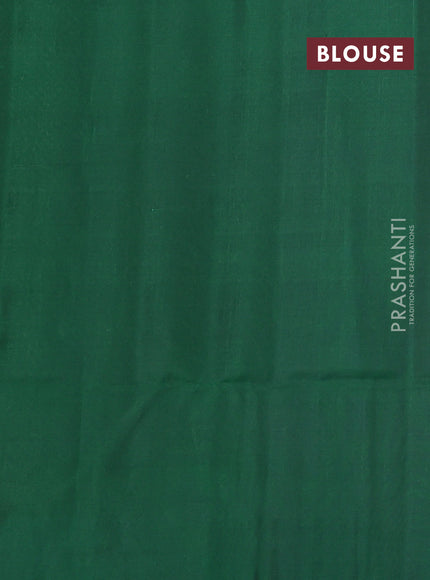 Kanchipuram soft silk saree deep violet and green with allover zari woven buttas and long zari woven border