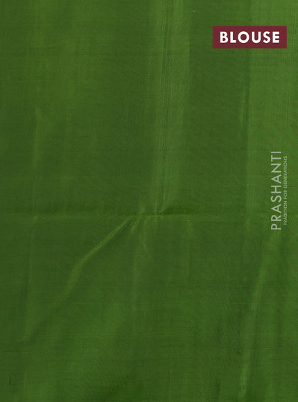 Kanchipuram soft silk saree peacock blue and light green with allover zari woven buttas and long zari woven border