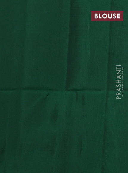 Kanchipuram soft silk saree rust shade and green with allover zari woven buttas and long zari woven border