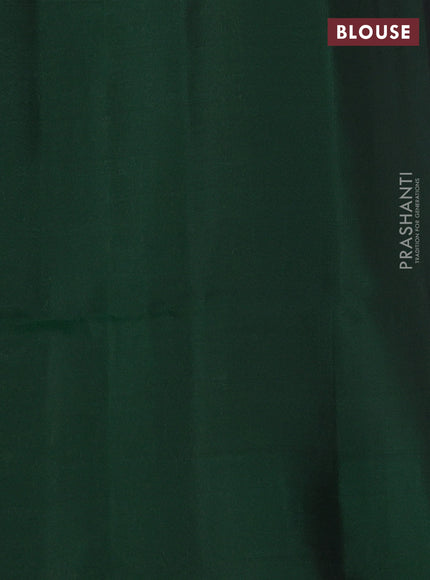 Kanchipuram soft silk saree dark magenta and green with allover zari woven buttas and long zari woven border