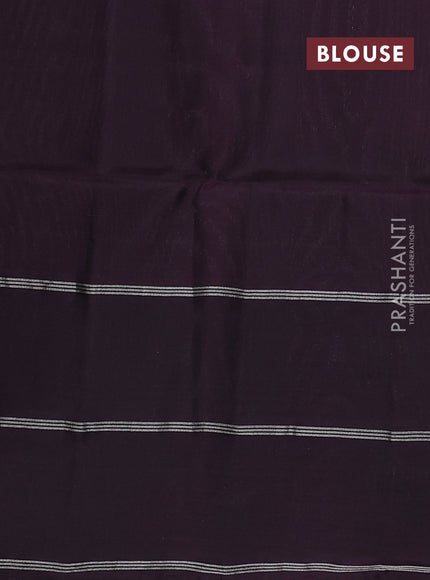 Kanchipuram soft silk saree rust shade and wine shade with allover silver zari weaves and long zari woven butta border