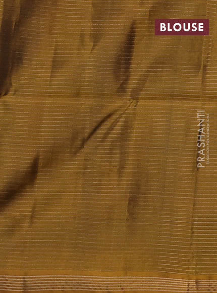 Kanchipuram soft silk saree deep maroon and mustard yellow with allover zari small checks & buttas and small zari woven border