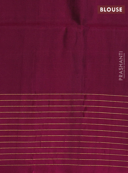 Kanchipuram soft silk saree green and magenta pink with allover zari weaves & buttas and zari woven border